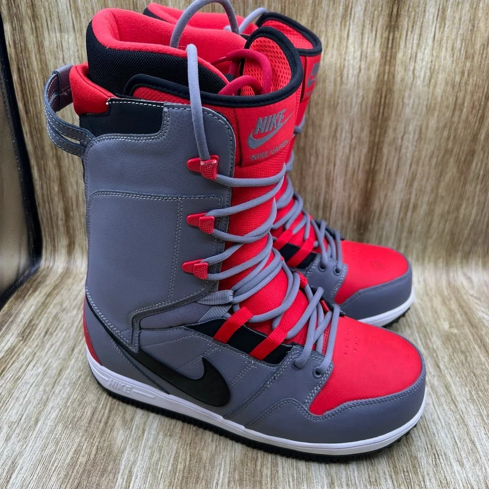Nike Air Vapen Snowboard Boots Men's Size 9.5 Red Grey Shoes 447125-006